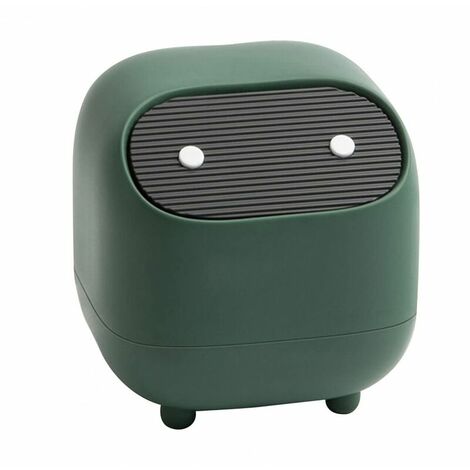 Petite poubelle, jolie poubelle de bureau ninja avec couvercle, poubelle de chambre, poubelle familiale, poubelle de bureau (poubelle verte)
