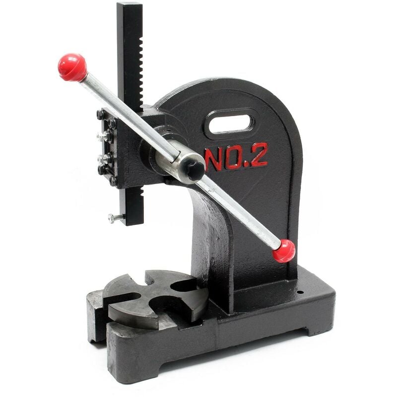 Petite Presse d'atelier à manivelle de 2 tonnes. Idéal pour établi - Noir