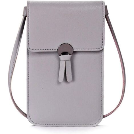 Petite sacoche pour téléphone portable pour femme (gris clair),