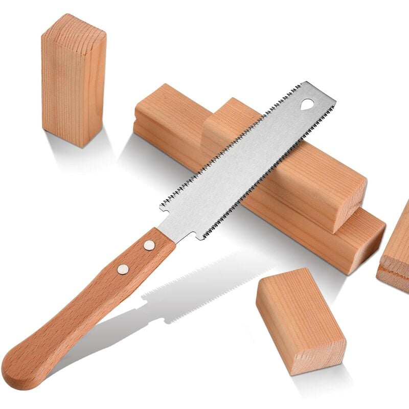 Jusch - Petite scie à bois manuelle à double tranchant avec lame flexible, divertissement de bricolage, scie à bois légère et tranchante