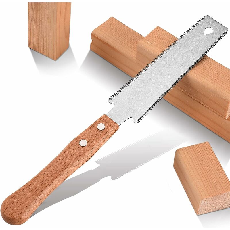 Memkey - Petite scie à main pour le travail du bois, lame flexible de 15,2 cm double tranchant manuels, loisirs, bricolage, outils de menuiserie