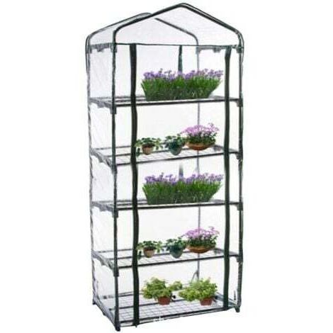 Petite serre de plain-pied avec couvercle en plastique PVC, serre portable à l'extérieur, utilisée pour la croissance des semis et des fleurs, 3 couches, hors support (69 x 49 x 187 cm)