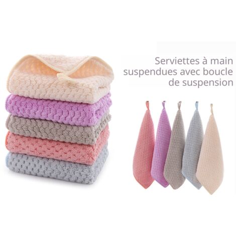 Lot De 4 Torchons Nid D'Abeille Gris Foncé 30x30 Cm – Ultra Absorbants, Séchage Rapide, Coton Vaisselle Réutilisables