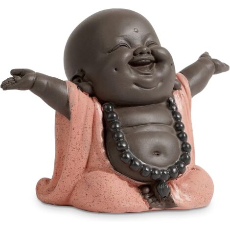 Petite statue décorative de Bouddha rieur, figurine moine heureux