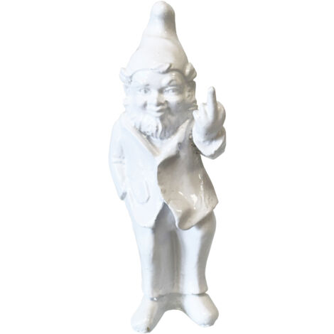 Petite statue en résine Lutin grossier blanche