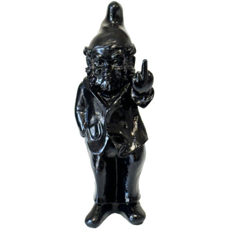 Petite statue en résine Lutin grossier noire 19 cm