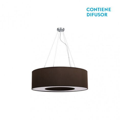 Petite suspension Haiti Chrome/Marron 4xE27 (40120xØ50x50cm)