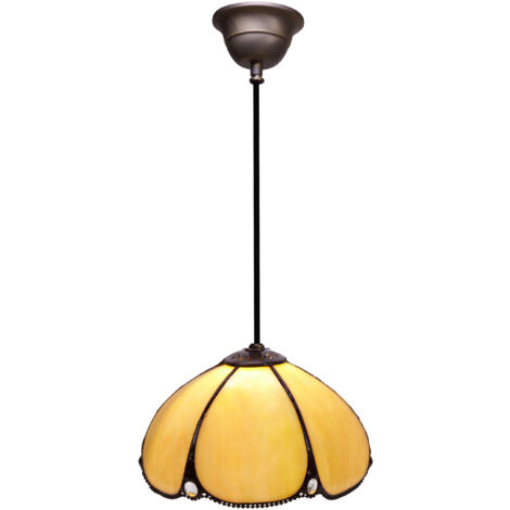 Petite suspension Tiffany avec câble noir diamètre 20 cm Série Virginia