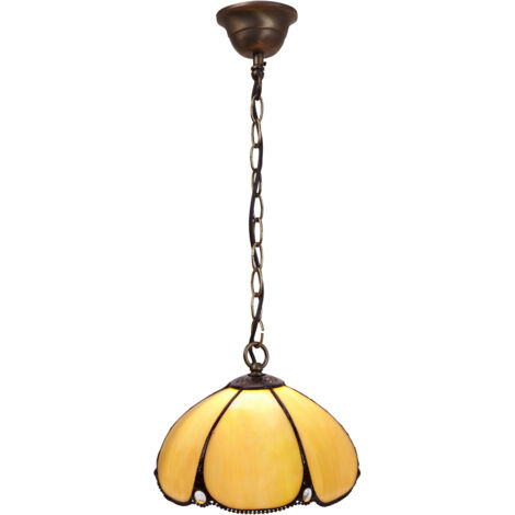 Petite suspension Tiffany avec chaîne diamètre 20 cm Série Virginia