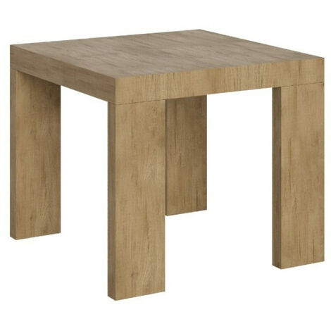 Petite table carrée extensible 90 à 246cm bois clair Ribo