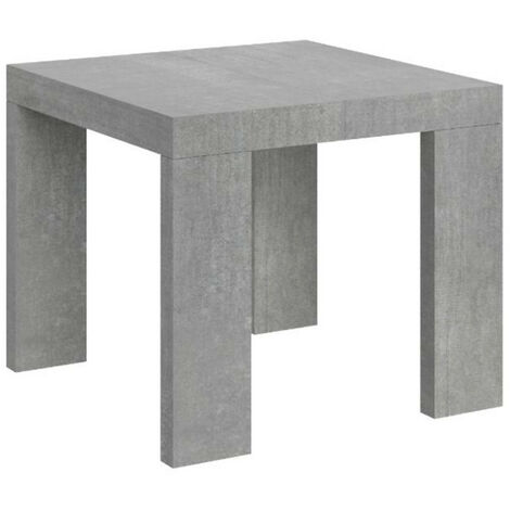 Petite table carrée extensible 90 à 246cm gris ciment Ribo