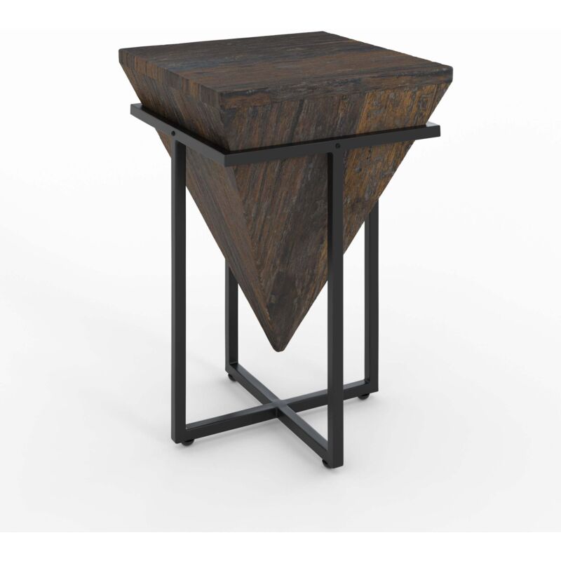Petite table d'appoint en bois et métal - kara