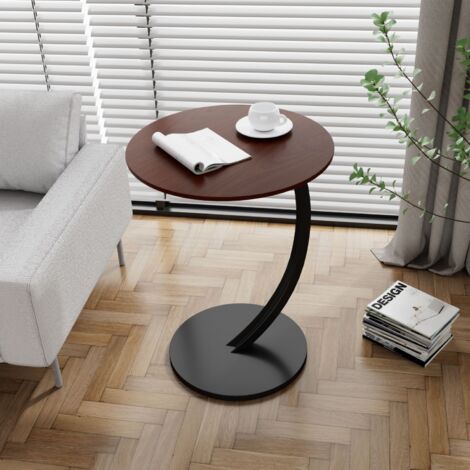 Petite table d'appoint, table centrale, table de chevet, table basse pour chambre à coucher, table basse 60 x 40 x 38 cm, montage compact, salon, balcon, bureau (couleur acajou + noir)