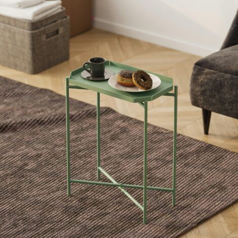 Petite table d’appoint verte, plateau rectangulaire SFAX
