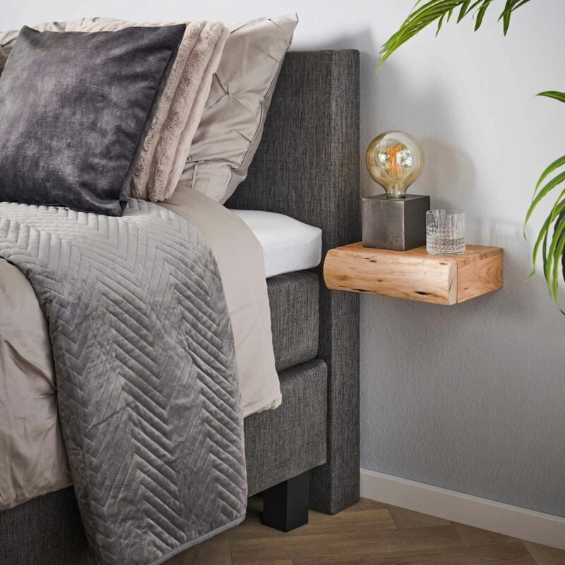 Petite table de chevet murale en bois clair 1 tiroir (lot de 2) melbourne