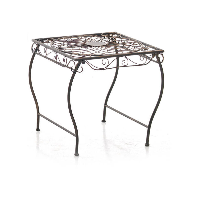 Décoshop26 - Petite table de jardin et terrasse design rusitique en métal bronze 100003058