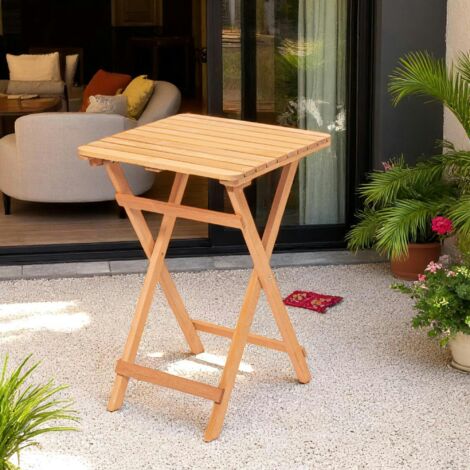 Petite table de jardin pliante en bois 60 cm SORA