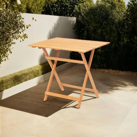 Petite table de jardin pliante en bois 80 cm SORA