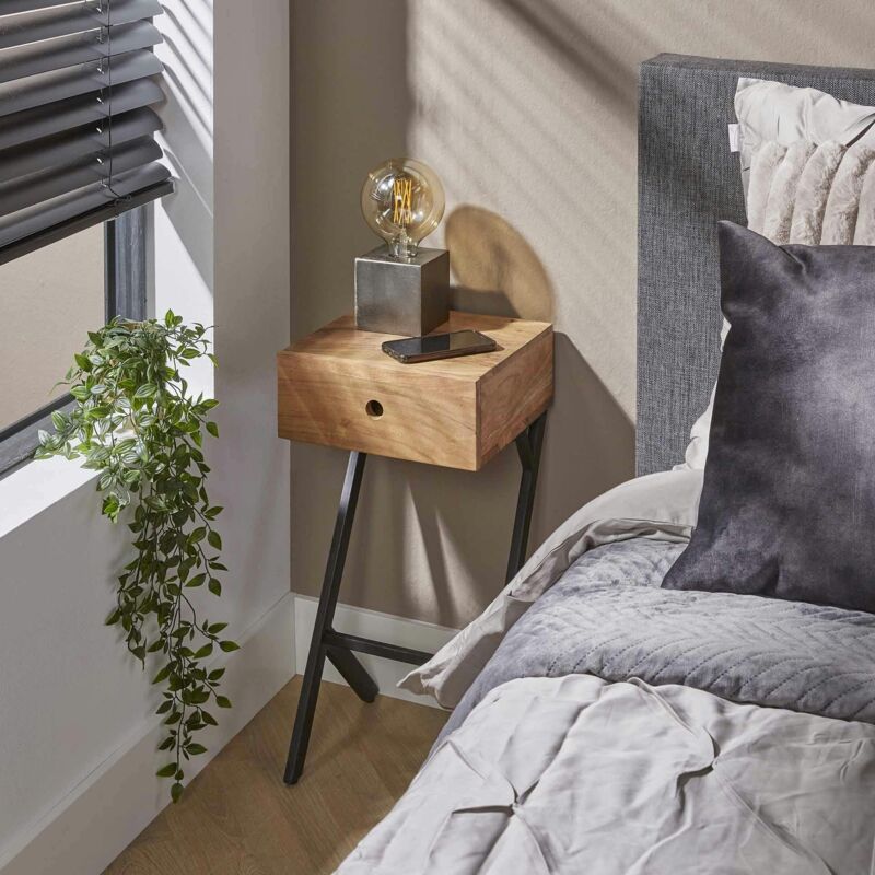 Pier Import - Petite table de nuit en bois 1 tiroir melbourne