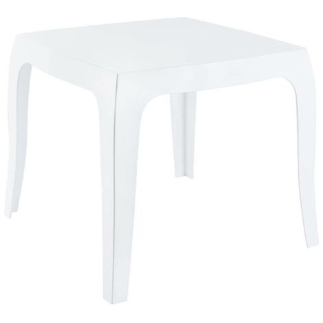 Petite table design moderne en plastique blanc pour intérieur ou extérieur 100001067
