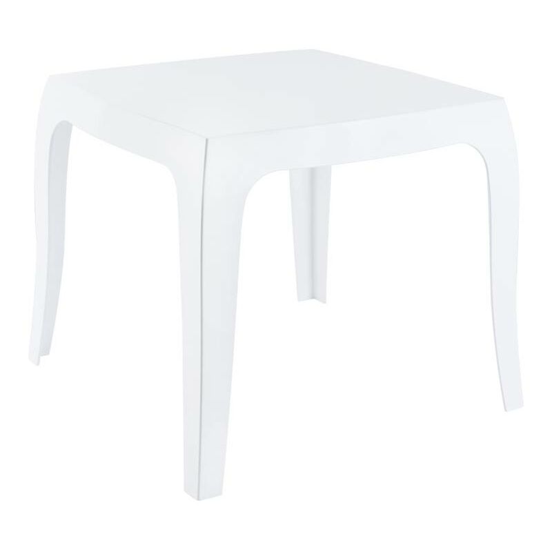 Décoshop26 - Petite table design moderne en plastique blanc pour intérieur ou extérieur 100001067