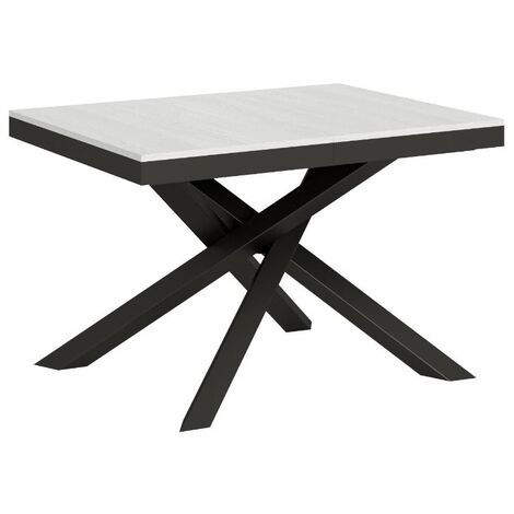 Petite table extensible bois clair et cadre anthracite 120-224cm Klass