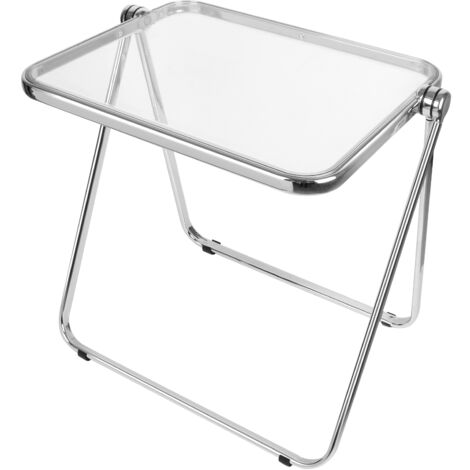 Petite table pliante en acrylique, peu encombrante pour bureau à domicile, plateau TV, bureau d'ordinateur pour petits espaces, pas de montage nécessaire