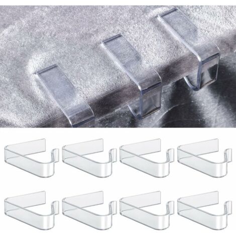 (Petite taille) 8 pièces pinces à nappe en plastique, pince à nappe transparente support de nappe pince à nappe pour table de 1,7 à 3,5 cm d'épaisseur fête de Noël mariage intérieur extérieur
