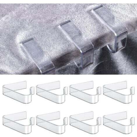 (Petite taille) 8 pièces pinces à nappe en plastique, pince à nappe transparente support de nappe pince à nappe pour table de 1,7 à 3,5 cm d'épaisseur fête de Noël mariage intérieur extérieur