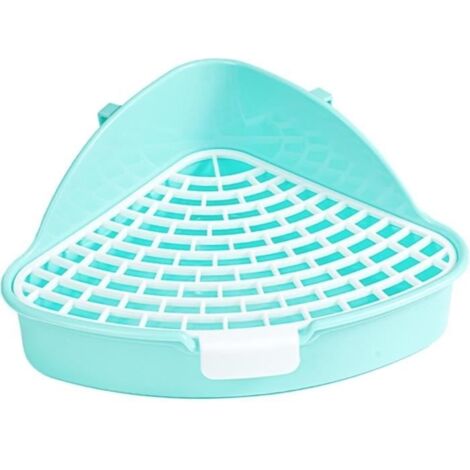 Petite Toilette pour Animaux de Compagnie, bac à litière pour Lapin, Cage Anti-éclaboussures, literie d'angle, Bleu