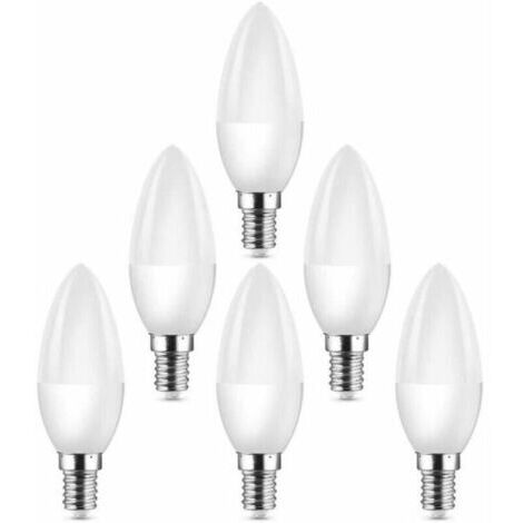 Petites ampoules LED à vis Edison E14 équivalentes à une ampoule halogène 40 W C37 400 lm 3000 K blanc chaud Lot de 6