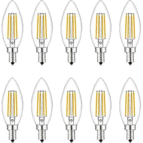 Petites ampoules LED à vis, lot de 10, culot E14, dimmables, équivalent 40 W E14/SES, 220 V, blanc chaud 2700 K, FanciBuy-AquaForge