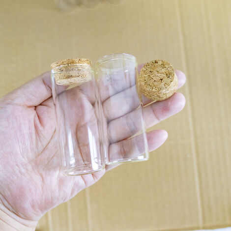 Petites bouteilles en verre avec bouchon en liège, 10ml/15ml/25ml/30ml/35ml/40ml/45ml/50ml/55ml/60ml/80ml, 24 pièces bocaux en verre, tubes à essai, flacons,30ml 30x70mm