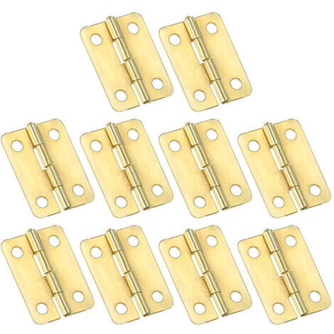 Petites Charnières Bout 24mm, 10 Pcs Mini Charnière avec Vis pour Boîtes à Bijoux en Bois, Portes de Tiroir d'Armoire, Portail, Doré