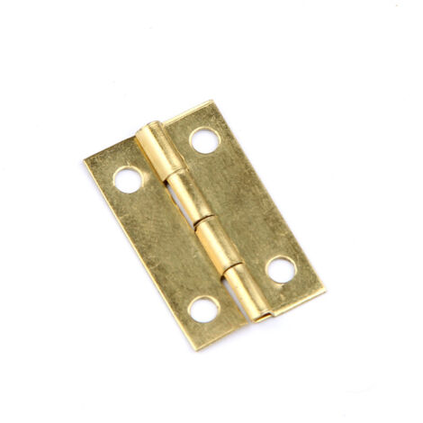 Petites charnières miniatures, lot de 20, connecteurs pour portes, tiroirs et commodes, charnières métalliques pour boîtes à bijoux en bois doré (16