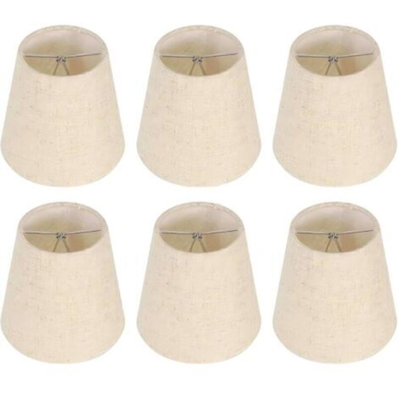 Petits abat-jour à clipser sur l'ampoule, lot de 6 abat-jour pour lustre, 8,9 x 12,7 x 14 cm, petit abat-jour de remplacement pour lustre.