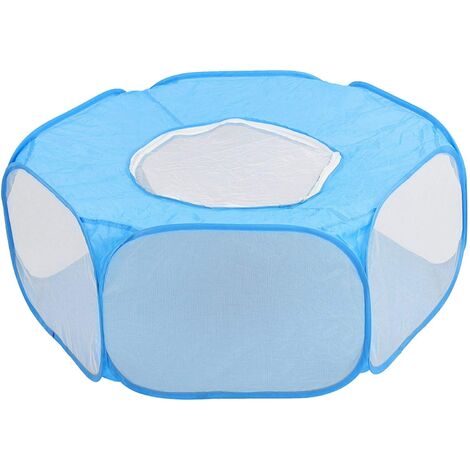 Petits animaux Lapin Parc Cochon d'Inde Cage Tente avec Couverture Stylo de Jeu pour Animaux de Compagnie Portable Extérieur Intérieur Exercice Cour Clôture pour Chiot Chaton Hamster(bleu)