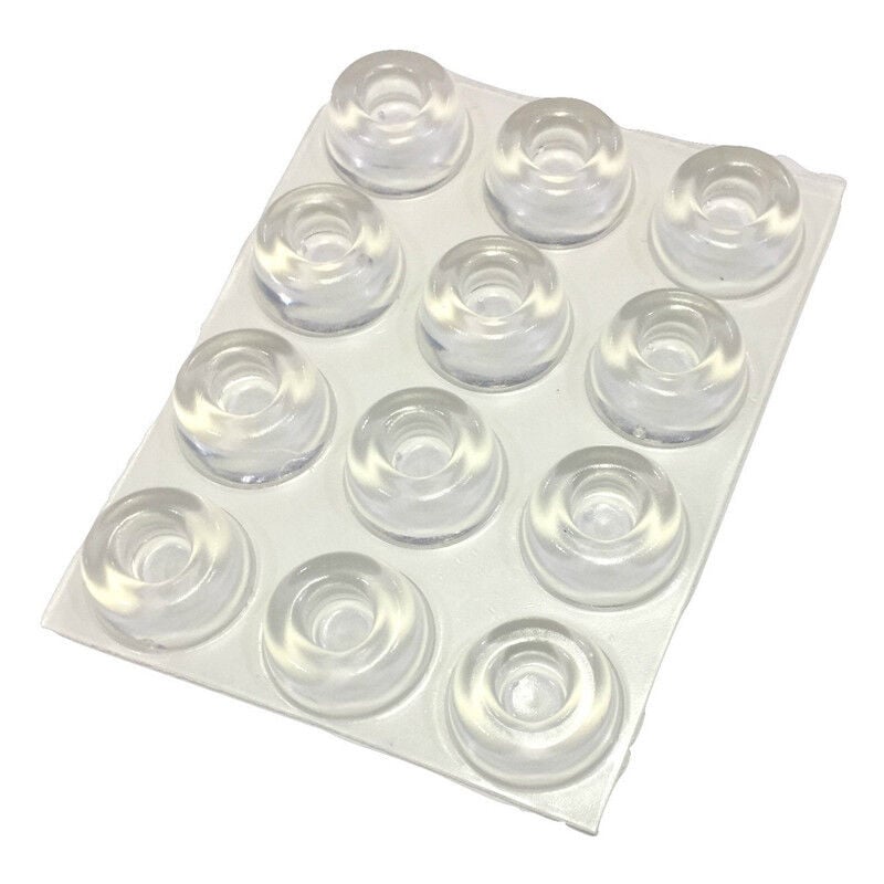 Cyslmuk - Petits butoirs de porte transparents (lot de 108) - Butoirs de porte autocollants, protecteurs muraux, pieds en caoutchouc pour