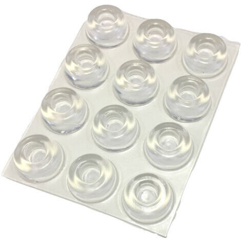 Petits butoirs de porte transparents (lot de 108) - Butoirs de porte autocollants, protecteurs muraux, pieds en caoutchouc pour haut-parleurs, appareils électroniques, meubles, 22 x 10 mm