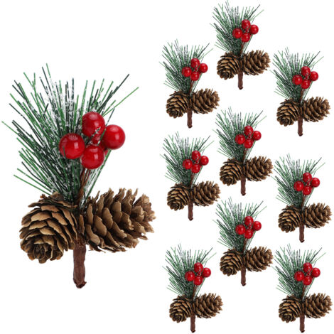Petits Cônes de Pin et Branches de Sapin pour Décorations de Noël Miniatures