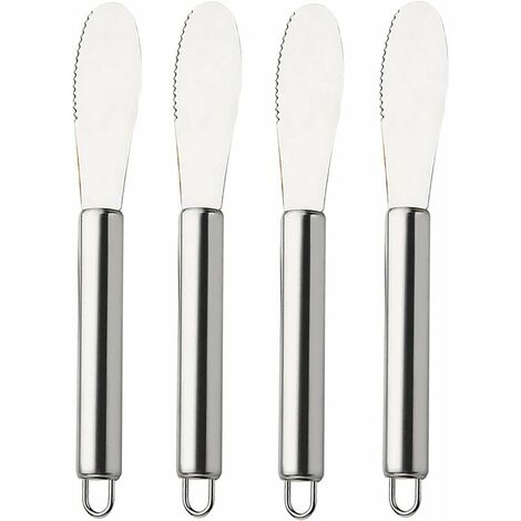 petits couteaux à beurre en inox à bords dentelés