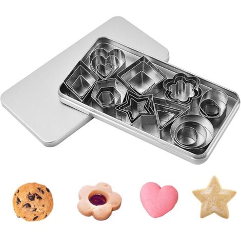 Petits Emporte-pièces en Acier Inoxydable (30 pièces), Lot de mini emporte pièces, Pour découper la pâte, la croûte à gâteau et les fruits, La Cuisson De Gâteaux Fondants