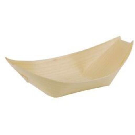 Petits gâteaux en bois en forme de bateau, 140 x 82 mm, 50 pièces