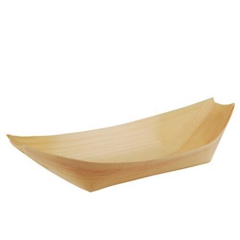 Petits gâteaux en bois en forme de bateau, 250 x 100 mm, 50 pièces