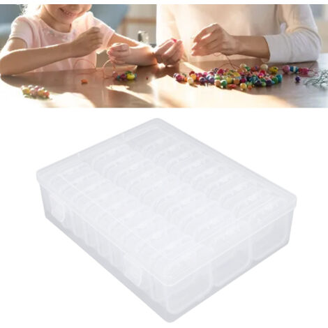 Petits organisateurs de perles, mini boîtes de rangement transparentes en plastique avec couvercle à charnière, étiquettes, coffret rectangulaire pour fournitures de loisirs créatifs