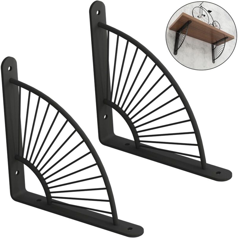 Petits supports d'étagère, lot de 2, équerre en fonte, support d'étagère à angle droit, supports décoratifs pour étagères de jardin, fixations