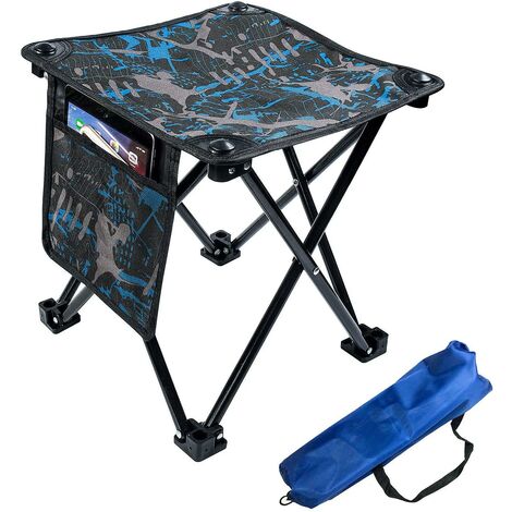 Petits tabourets pliants de camping portables, mini chaise fauteuil pliable tabouret chaises pliantes extérieures pliables, camp de pêche Trav