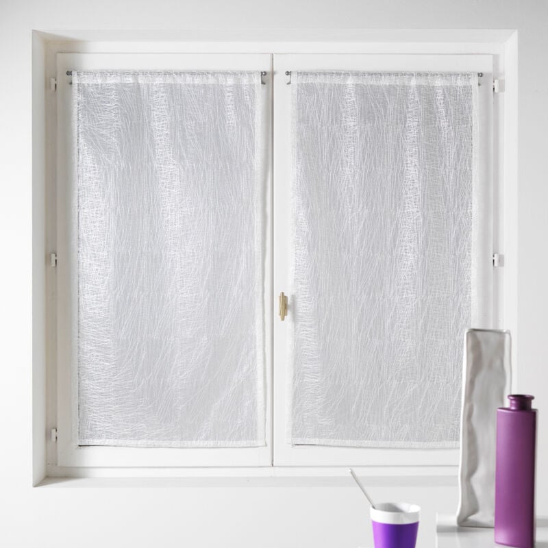 Petit voilage à la paire en Organza Uni Blanc 80x160 cm