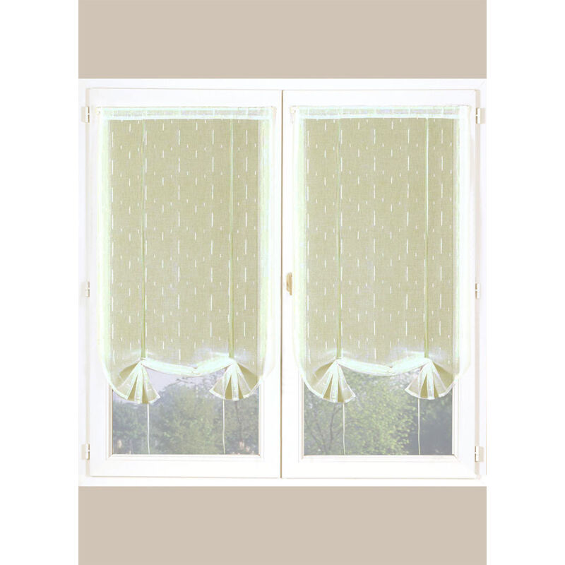 Paire de Stores Relevables en Etamine Ivoire 90x200 cm