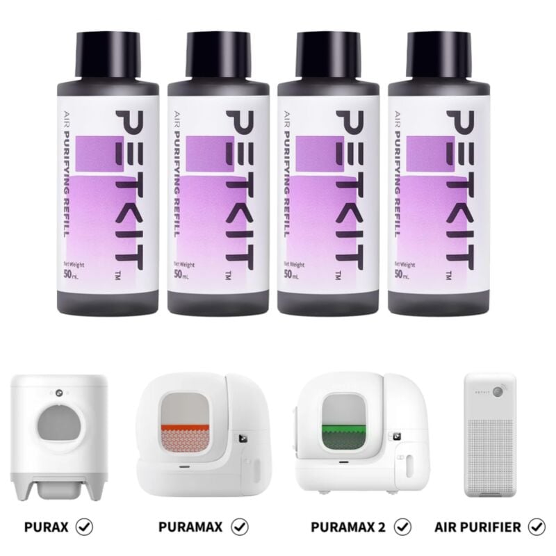 4 Recharges purifiantes pour litière automatique 4x50mL Petkit